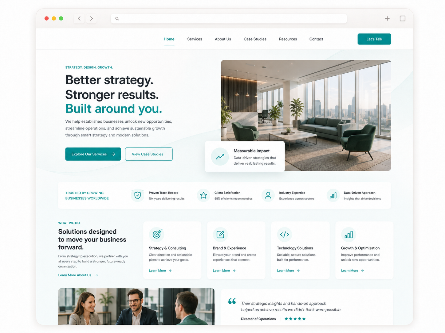 Preview of a premium website redesign
